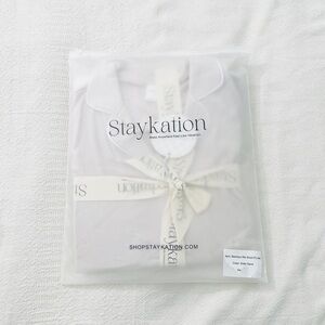 NWT Staykation Matching Pj Set Bamboo Ribbed Short Sleeve Top With Shorts XS